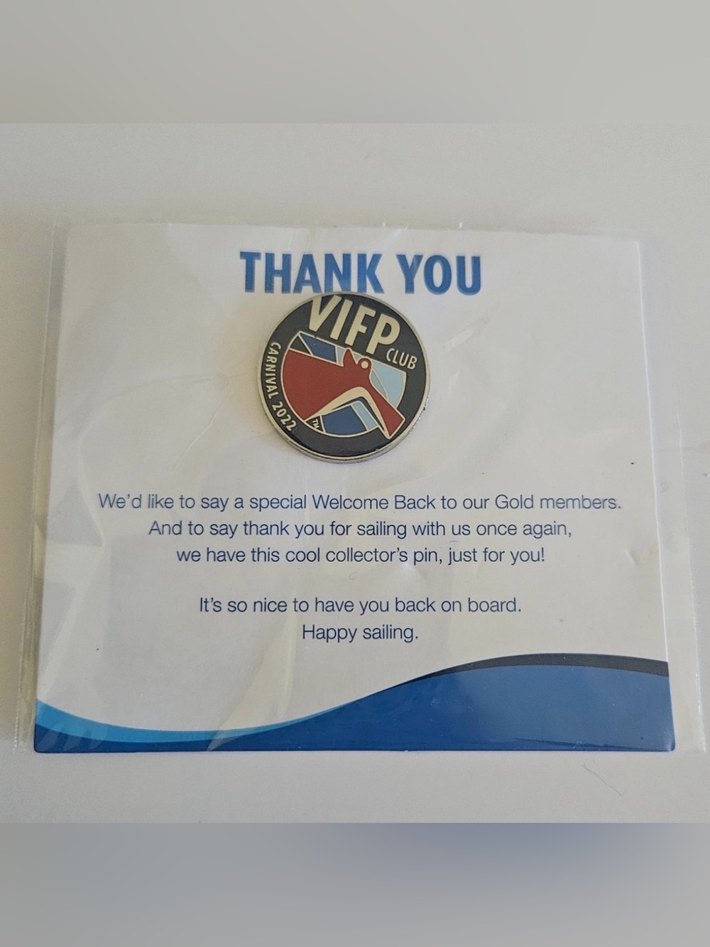 Carnival Cruise Line VIFP Club 2022 Pin New Sealed In Package